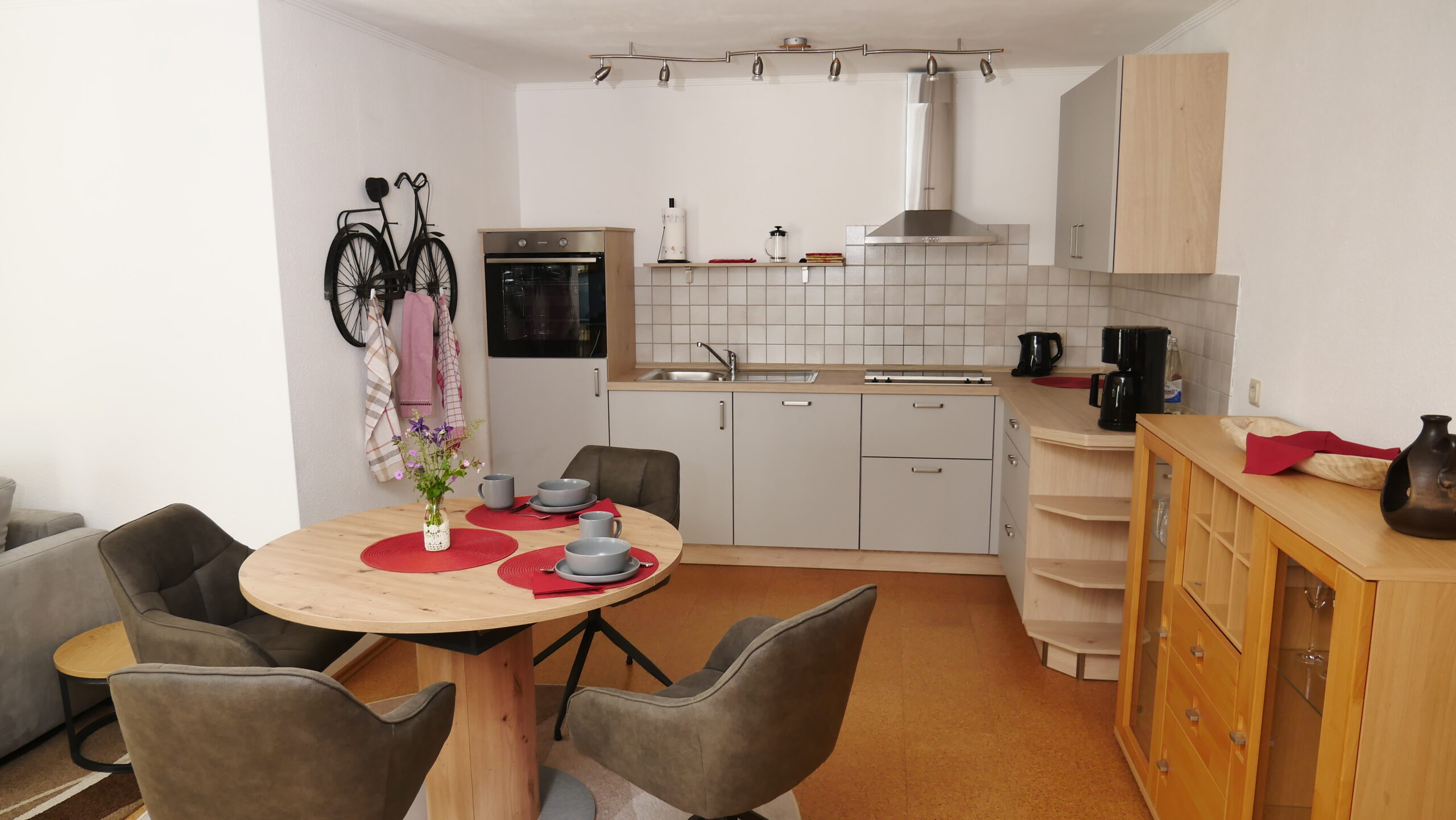 Küche in der Ferienwohnung in Langenlonsheim